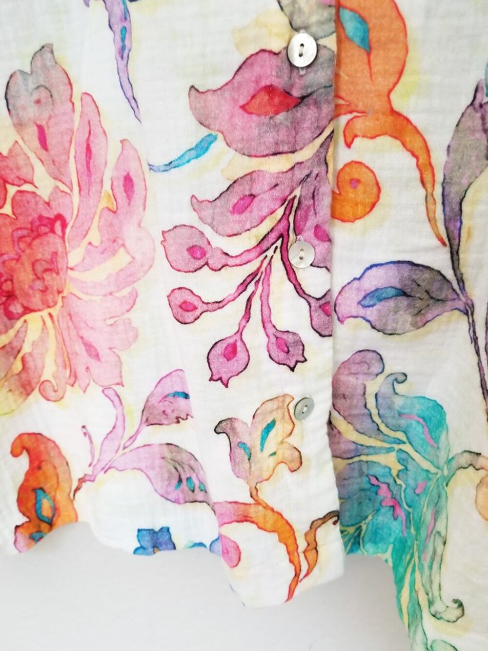 NEW Soft Surroundings Escambia Gauze Tunic Shirt 1X Multi Painterly Floral $110 - Picture 15 of 16